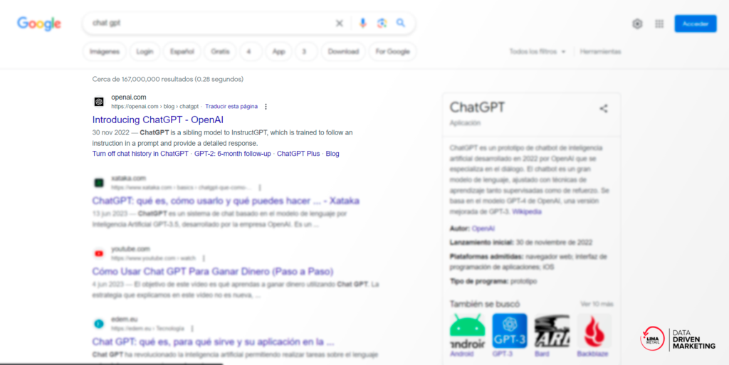 Chat GPT en Google